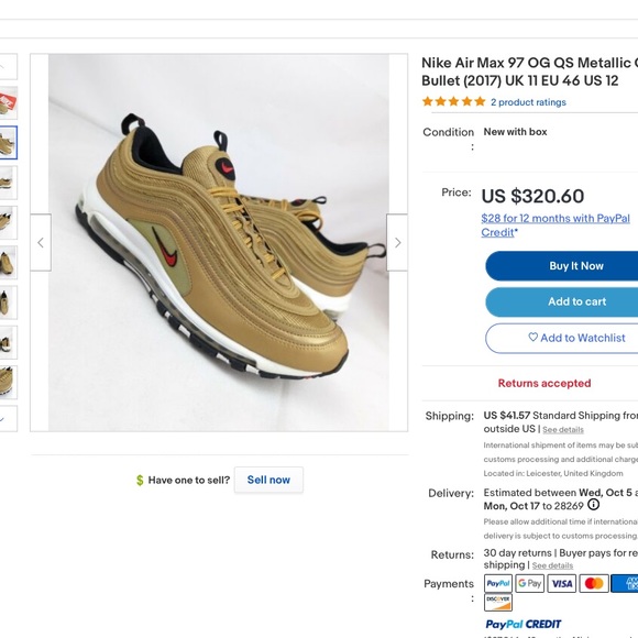 Nike Air Max 97 OG METALLIC GOLD⭐️ - Picture 9 of 15